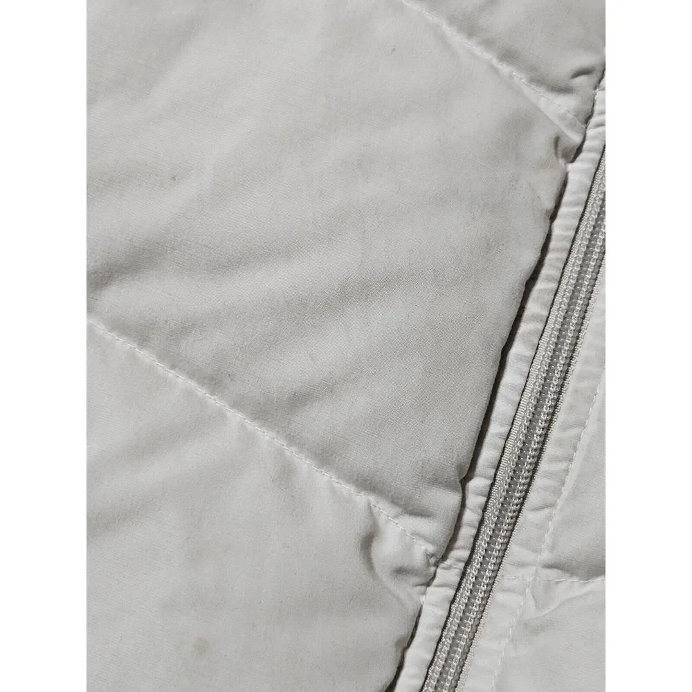 Eddie Bauer Goose Down Insulated‎ Puffer Bomber Coat Beige Women's L